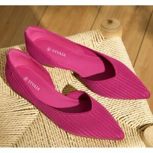 Vivaia Pointed-Toe D’Orsay Flats (Melia) in Pitaya Size EU 37.5/US 7